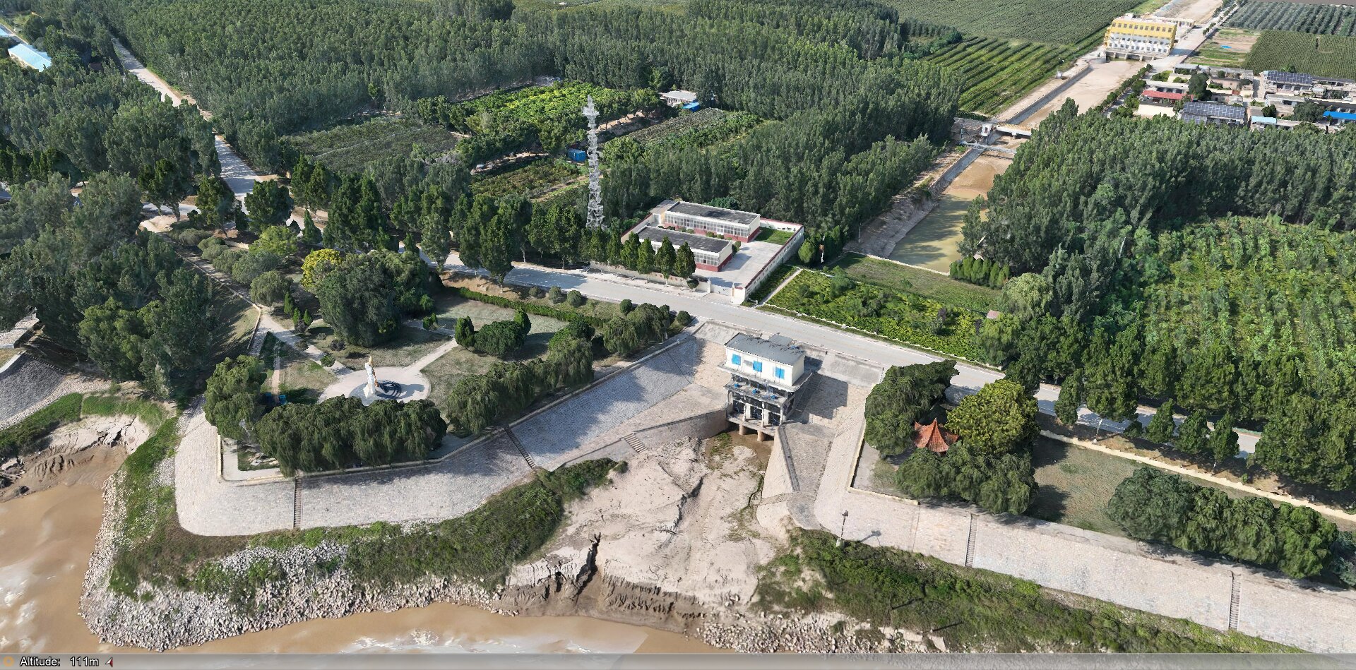 首次！无人机倾斜摄影三维实景建模首次在黄河下游引黄涵闸改建工程（山东段）中应用(图1)